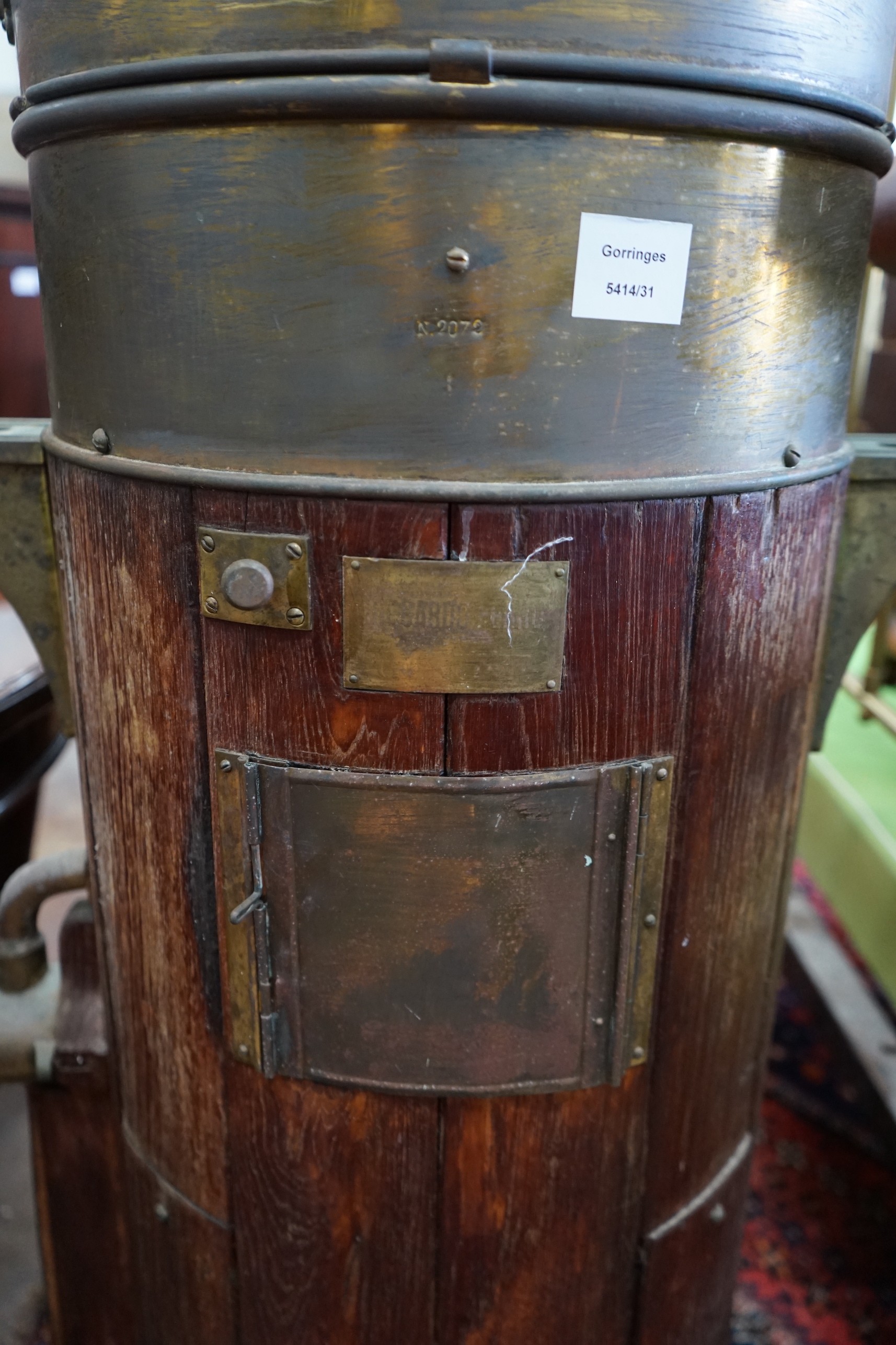 An early 20th century ship's binnacle compass by Riccardo Ferro Genova, height 136cm